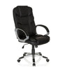 Poltrona Home Office RELAX BY155 nera con rivestimento in ecopelle e base argentata di MyBuero