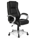 Sedia da gaming RELAX CL180 nera con rivestimento in ecopelle e braccioli argentati di MyBuero