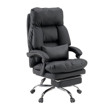 Poltrona Home Office Relax Legoro nera con poggiapiedi estraibile e cuscino lombare di MyBuero