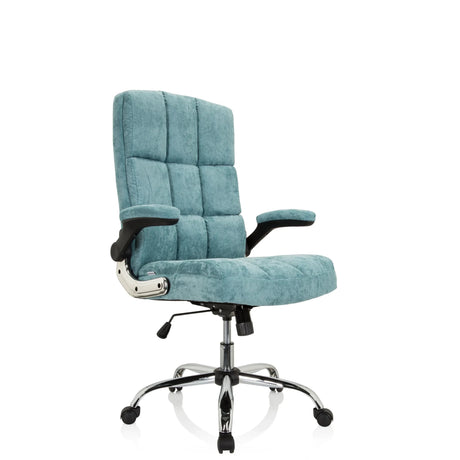 Poltrona Home Office RELAX WD 100 con rivestimento in tessuto verde menta e base lucida di MyBuero