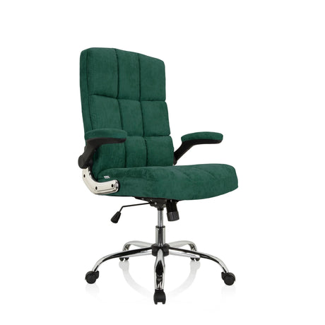 Poltrona Home Office RELAX WD 100 in velluto a coste verde scuro con base lucida di MyBuero