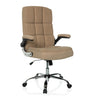 Poltrona Home Office RELAX WD 100 con rivestimento in velluto a coste beige e base lucida di MyBuero