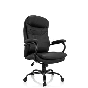 Sedia girevole RELAX XXL B in ecopelle nera con imbottitura trapuntata di hjh OFFICE