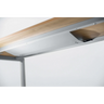 Passacavi orizzontale RKW S in colore argento sotto un pannello in legno di hjh OFFICE PRO
