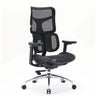 Sedia da ufficio professionale S100-M301 con rivestimento in rete nera e base in alluminio lucido di Sihoo