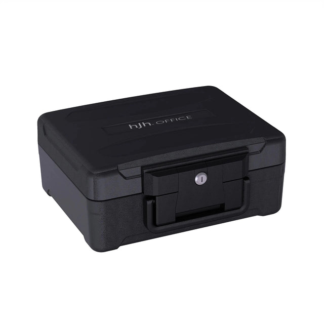 Cassaforte nera Safe Compact Slim con robusto alloggiamento e una serratura di hjh OFFICE
