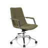 Sedia Home Office SARANTO II con rivestimento in tessuto verde, braccioli e base argentata di hjh OFFICE