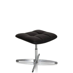 Sgabello imbottito SARANTO nero in ecopelle con base metallica a quattro razze di hjh OFFICE