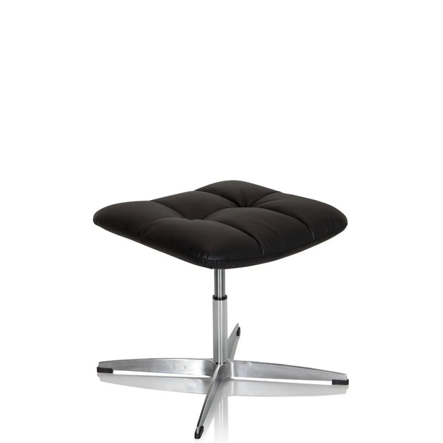 Sgabello imbottito SARANTO nero in ecopelle con base metallica a quattro razze di hjh OFFICE