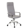 Sedia Home Office SARANTO PLUS in grigio chiaro con schienale trapuntato e base in alluminio di hjh OFFICE