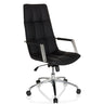 Poltrona Home Office SARANTO PRO in pelle nera con trapuntatura e base in alluminio di hjh OFFICE