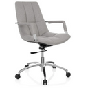 Sedia Home Office SARANTO con rivestimento in tessuto grigio chiaro e base cromata di hjh OFFICE