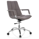 Sedia Home Office SARANTO con rivestimento in tessuto grigio e base argentata di hjh OFFICE