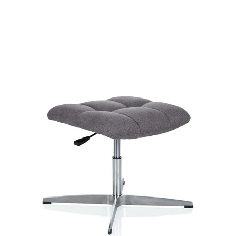 Sgabello imbottito grigio SARANTO con rivestimento in tessuto, trapuntatura e base a quattro razze di hjh OFFICE