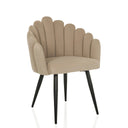 Sedia per sala da pranzo beige SCALLORE con schienale a forma di conchiglia e gambe nere di hjh LIVING