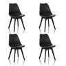 Quattro sedie a conchiglia nere SCANDI P dal design minimalista con quattro gambe di hjh OFFICE