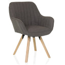 Sedia imbottita SCANDI SOFT grigio scuro con schienale trapuntato e gambe in legno chiaro di hjh LIVING