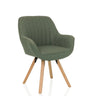 Sedia imbottita SCANDI SOFT in verde salvia con impunture verticali e quattro gambe in legno di hjh LIVING