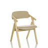 Sedia pieghevole SCANDIO beige con struttura in legno chiaro e seduta imbottita di hjh OFFICE
