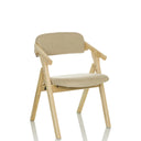 Sedia pieghevole SCANDIO beige con struttura in legno chiaro e seduta imbottita di hjh OFFICE