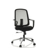 Sedia Home Office SEDIOLO B nera con schienale in rete e base lucida di hjh OFFICE
