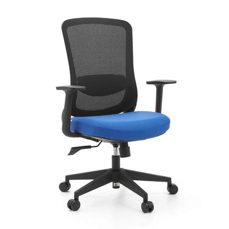 Sedia Home Office Sedito con schienale in rete nera e seduta blu di hjh OFFICE