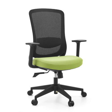 Sedia Home Office Sedito con schienale in rete nera e seduta verde lime di hjh OFFICE
