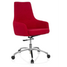 Sedia Home Office SHAKE 100 con rivestimento in tessuto rosso e base a stella in metallo lucido di hjh OFFICE