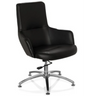 Poltrona Lounge SHAKE 300 nera con rivestimento in ecopelle e base a stella lucida di hjh OFFICE