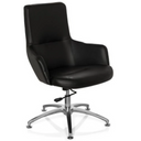 Poltrona Lounge SHAKE 300 nera con rivestimento in ecopelle e base a stella lucida di hjh OFFICE