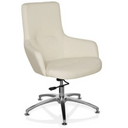 Poltrona Lounge SHAKE 300 bianco crema con base a stella in metallo lucido e rotelle di hjh OFFICE