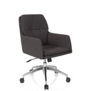 Sedia Home Office SHAKE 350 con rivestimento in tessuto grigio scuro e base a stella lucida di hjh OFFICE