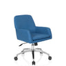 Sedia Home Office SHAKE 400 con rivestimento in tessuto blu e base argentata di hjh OFFICE