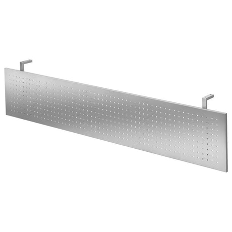 Schermatura per la privacy SI S in metallo perforato argento con due supporti di fissaggio di hjh OFFICE PRO