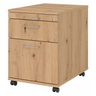 Cassettiera con rotelle SIGNA AC20 in frassino rovere con maniglie a ponte argentate e ruote di hjh OFFICE PRO