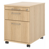 Cassettiera con rotelle SIGNA AC20 in effetto rovere con tre cassetti, maniglie in metallo e rotelle di hjh OFFICE PRO