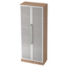 Mobile archivio SIGNA G 7100G in effetto noce con due ante in vetro satinato e maniglie cromate di hjh OFFICE PRO