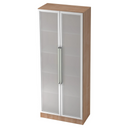 Mobile archivio SIGNA G 7100G in effetto noce con due ante in vetro satinato e maniglie cromate di hjh OFFICE PRO