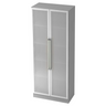 Mobile archivio grigio SIGNA G 7100G con due ante in vetro satinato e maniglie cromate di hjh OFFICE PRO