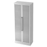 Armadio in metallo SIGNA G 7100G in bianco-argento con due ante in vetro satinato e maniglie cromate di hjh OFFICE PRO