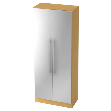 Armadio SIGNA G 7200 in faggio con frontali in plastica argentata e due maniglie a barra di hjh OFFICE PRO