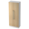 Armadio SIGNA G 7200 in bianco e rovere con due maniglie cromate di hjh OFFICE PRO