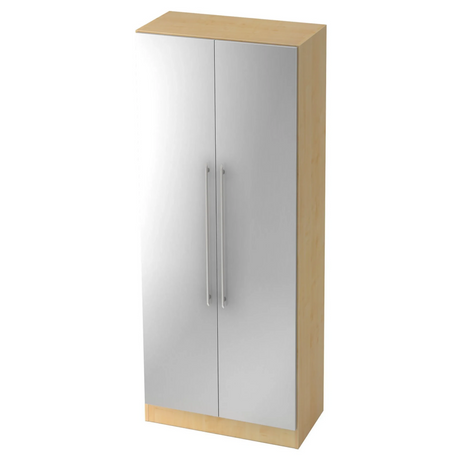 Armadio SIGNA G 7200 in aspetto acero con maniglie a barra in plastica argentata di hjh OFFICE PRO