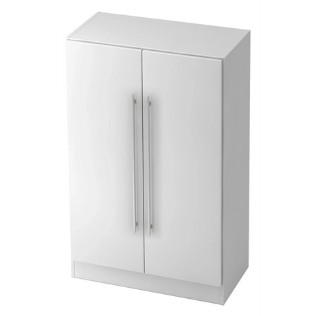 Mobile archivio bianco SIGNA G 7550 in plastica con due ante e maniglie a barra argentate di hjh OFFICE PRO