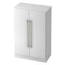 Armadio bianco SIGNA G 7550 con due ante e maniglie in cromo argento di hjh OFFICE PRO
