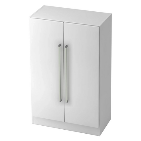 Armadio bianco SIGNA G 7550 con due ante e maniglie in cromo argento di hjh OFFICE PRO