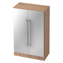Armadio SIGNA G 7550 in look noce con ante in metallo argento e due maniglie cromate di hjh OFFICE PRO