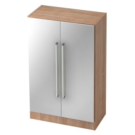 Armadio SIGNA G 7550 in look noce con ante in metallo argento e due maniglie cromate di hjh OFFICE PRO