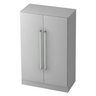 Mobile archiviatore grigio SIGNA G 7550 con due ante e lunghe maniglie cromate di hjh OFFICE PRO