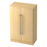 Armadio SIGNA G 7550 in legno di acero chiaro con due maniglie cromate di hjh OFFICE PRO